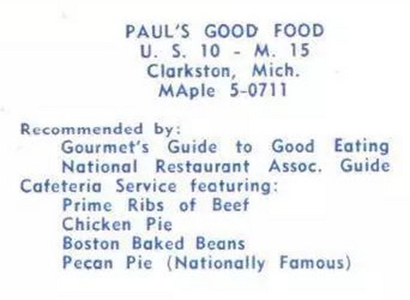 Pauls Good Food - Postcard (newer photo)